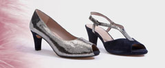peeptoe en piel bronce y ante azul