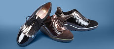 zapatos sport de charol y metalizados con pisos PV y plantilla extraíble